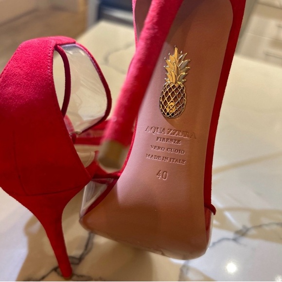 Aquazzura Elegant Red Strappy Women's Heels size 40 - Picture 6 of 6
